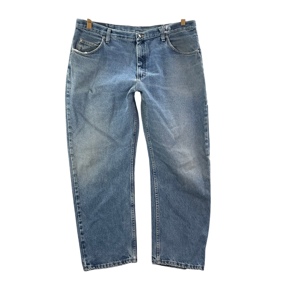Wrangler Relaxed Fit Jeans‎ Mens 40x29 Blue Denim Straight Leg Baggy Academia